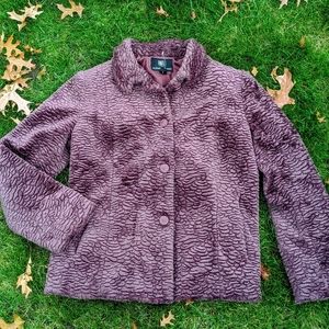 Vintage Burgundy Faux Persian lamb Coat Beautiful